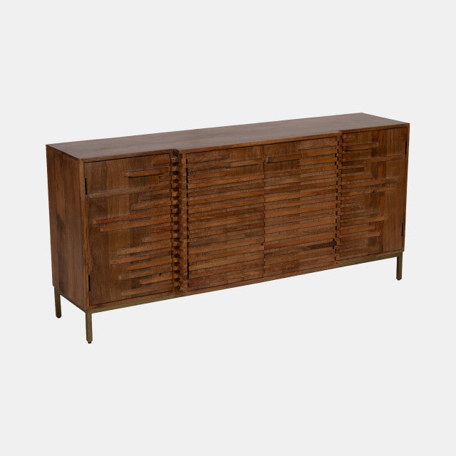 30" Midcentury Slat Sideboard – Mango Brown