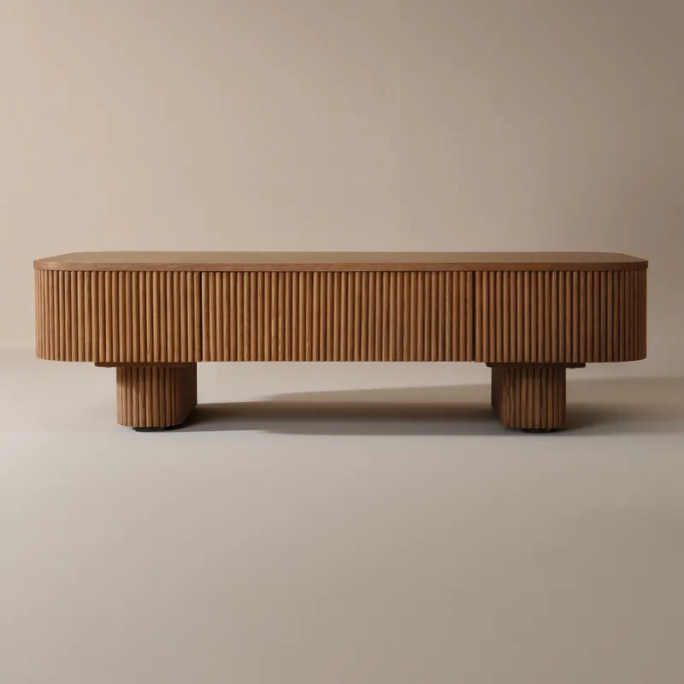 Ruvo Fluted Coffee Table – Bold Texture Meets Soft Curves
