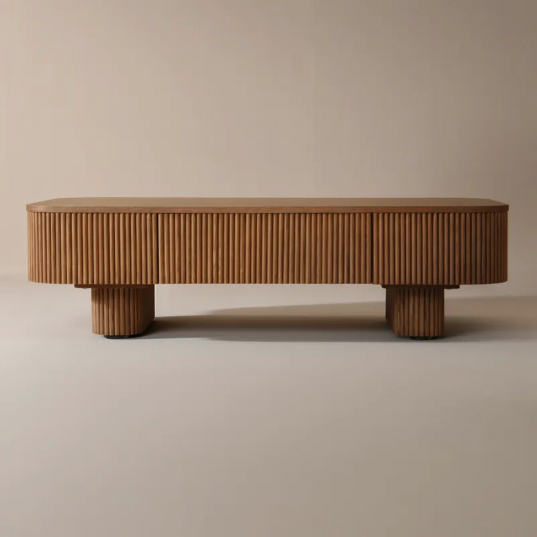 Ruvo Fluted Coffee Table – Bold Texture Meets Soft Curves