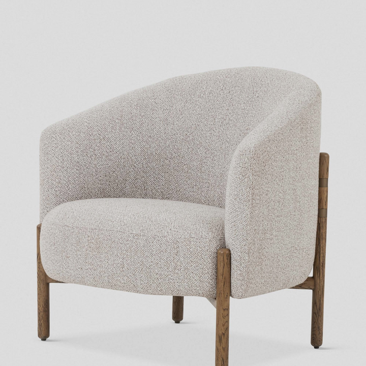 MIRA Curved Lounge Chair – Sculpted Calm in Pebble Weave