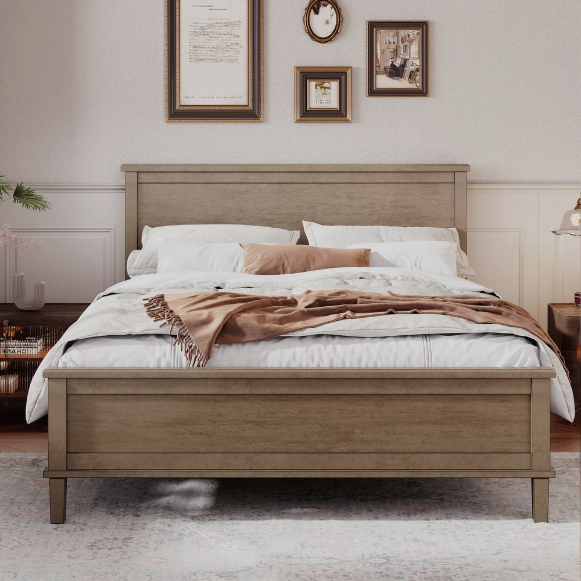 Mira Panel Bed – Dust Oak Mist