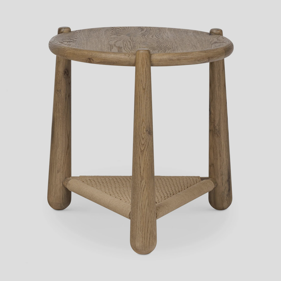 ENLOE End Table – Sculpted Simplicity in Natural Oak