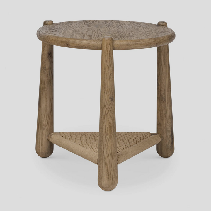 ENLOE End Table – Sculpted Simplicity in Natural Oak