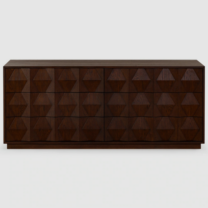 Eros Sideboard – Sculpted Symmetry in Bold Brown