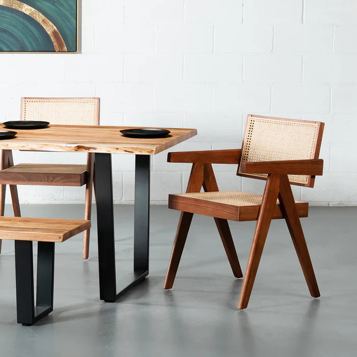 Capela Armchair – Cane Back Elegance in Solid Wood