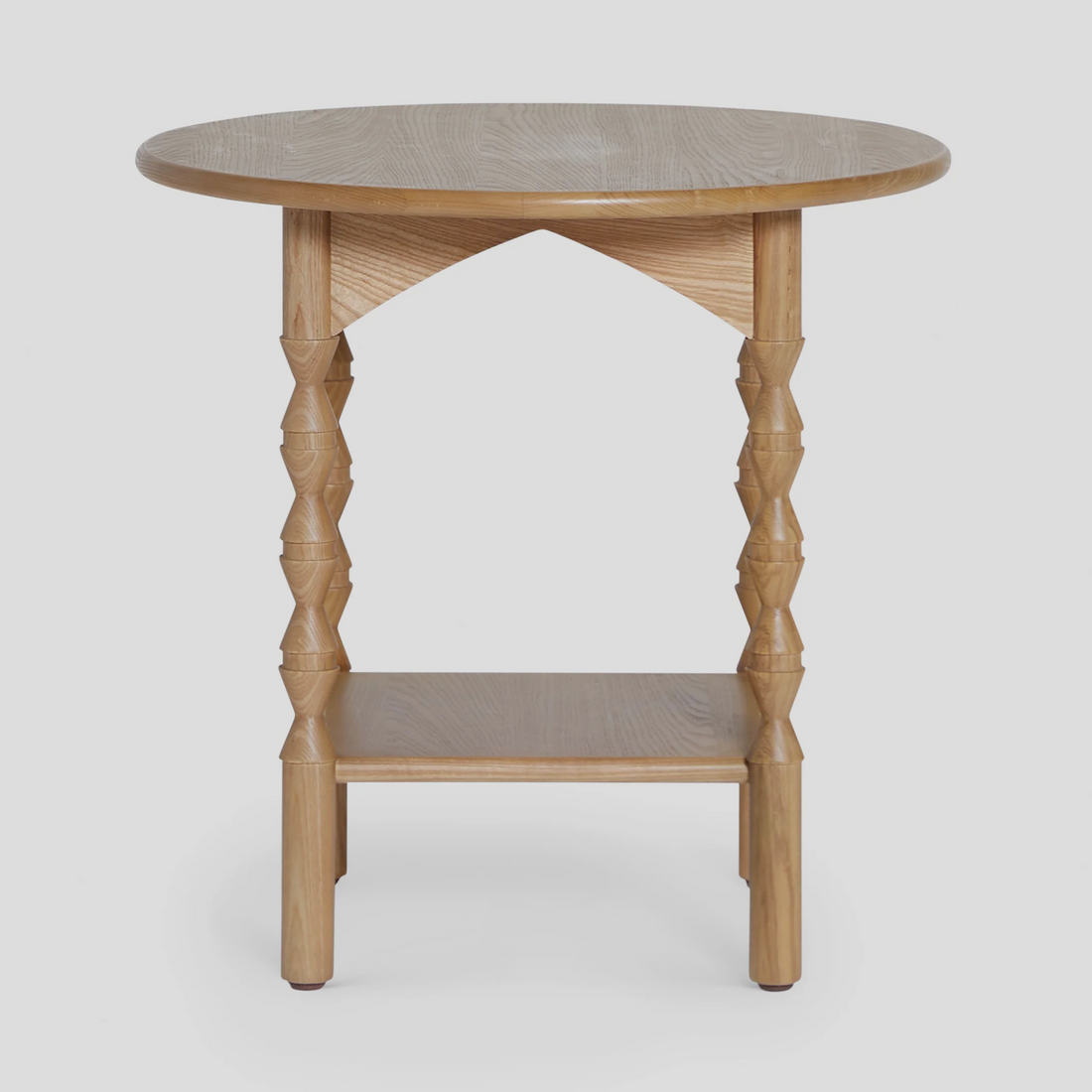 TALORA End Table – Sculpted Silhouette in Natural Wood