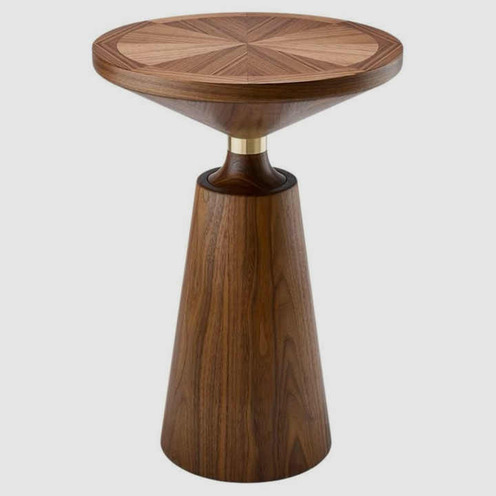 LYRA End Table – Faceted Geometry in Walnut Tone