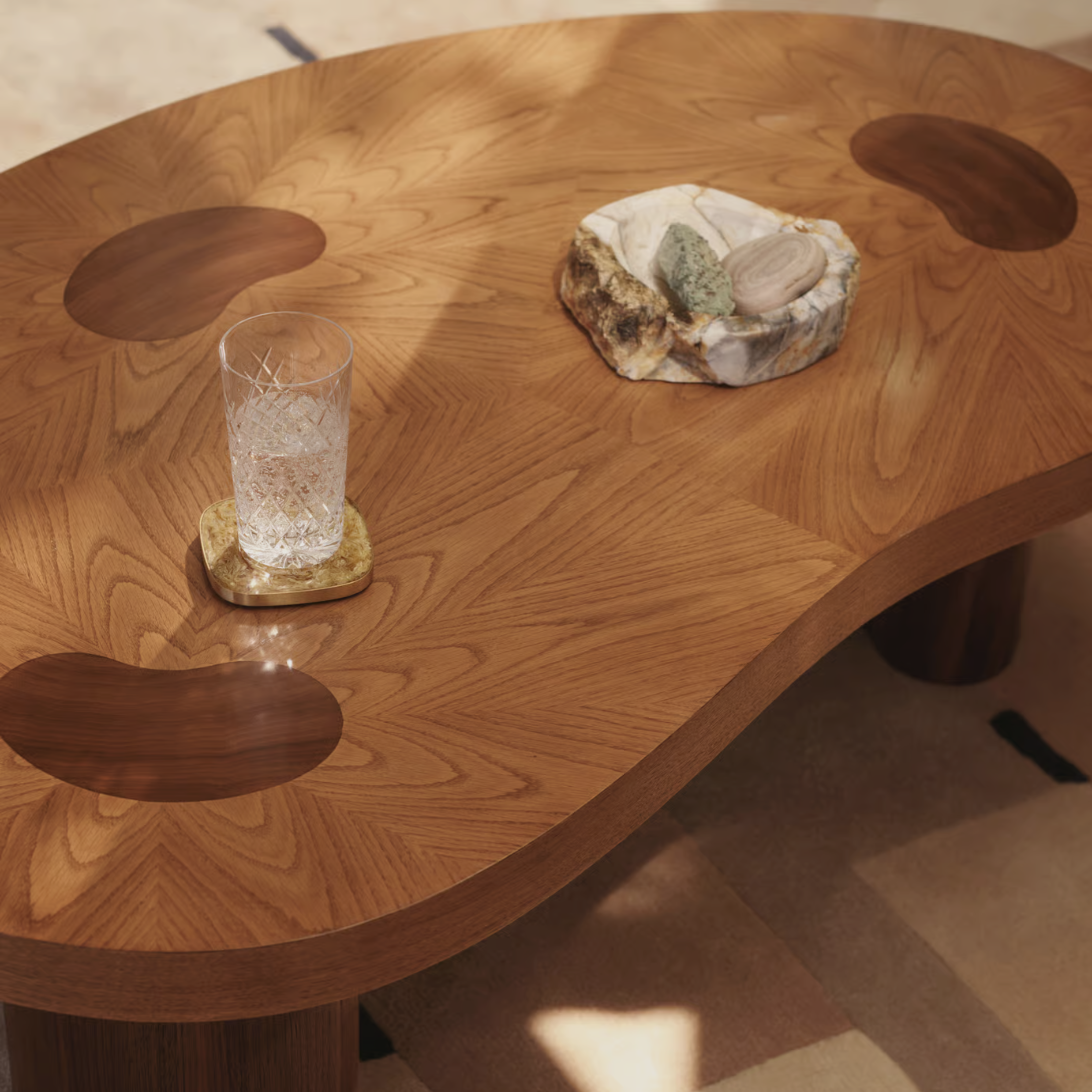 FORMA Coffee Table – Playful Geometry in Walnut & Oak