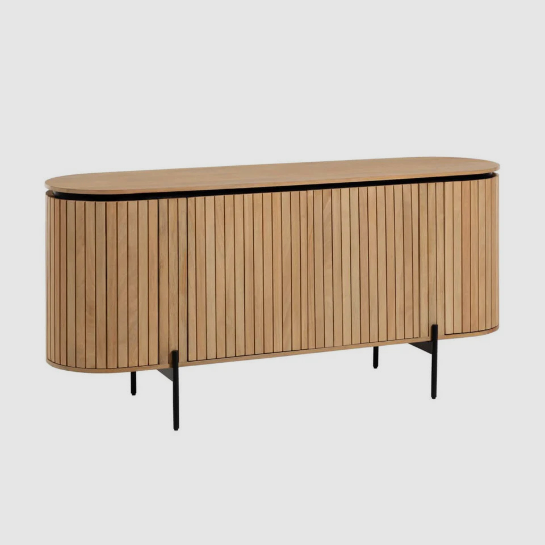 ORIEL Sideboard – Vertical Slat Elegance in Natural Oak