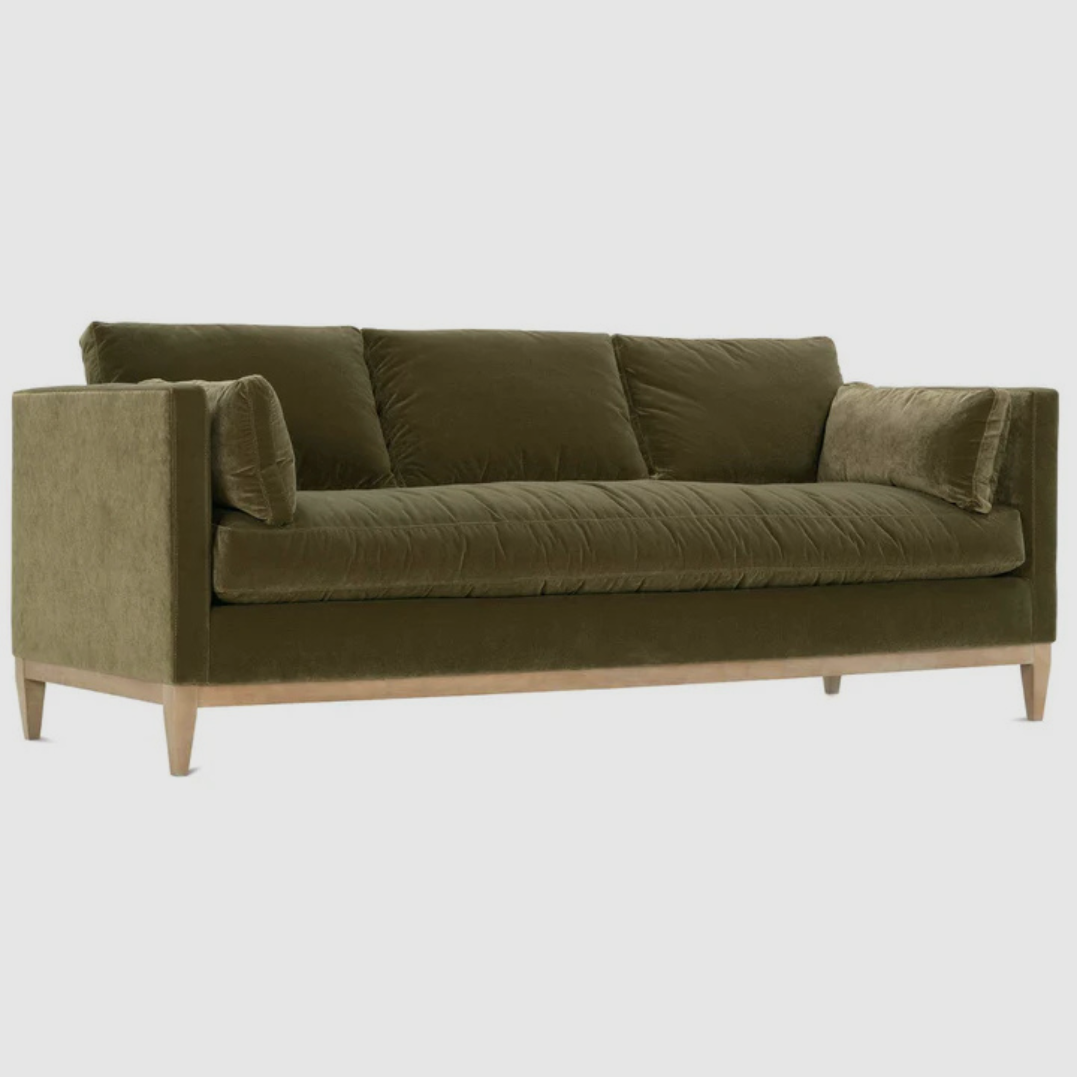 ELLIS Velvet Sofa – Effortless Elegance in Olive Drab