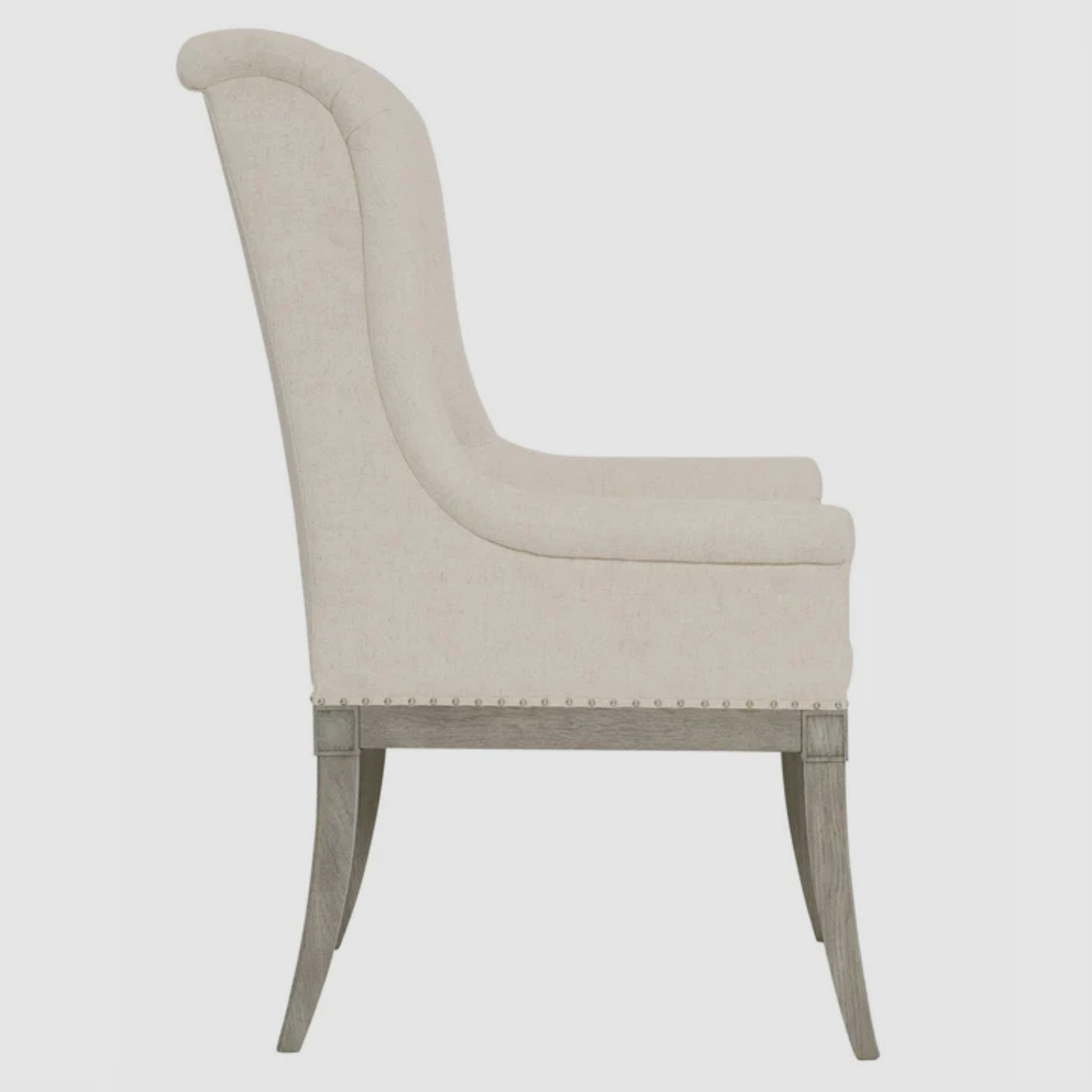 HEATHCLIFF Tufted Wingback Chair – Heritage Elegance in Natural Linen