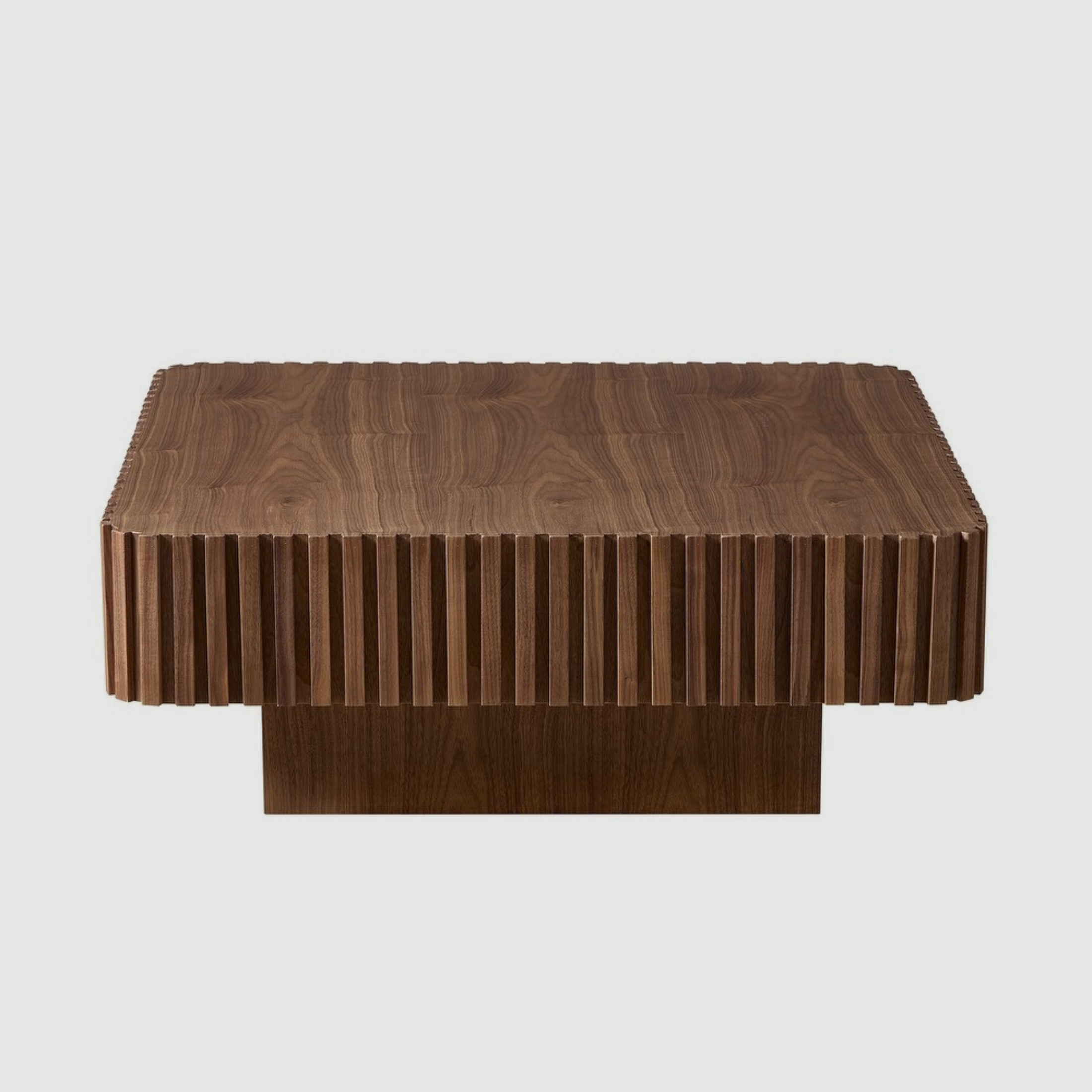 Rivo Coffee Table – Sculpted Boldness in Walnut