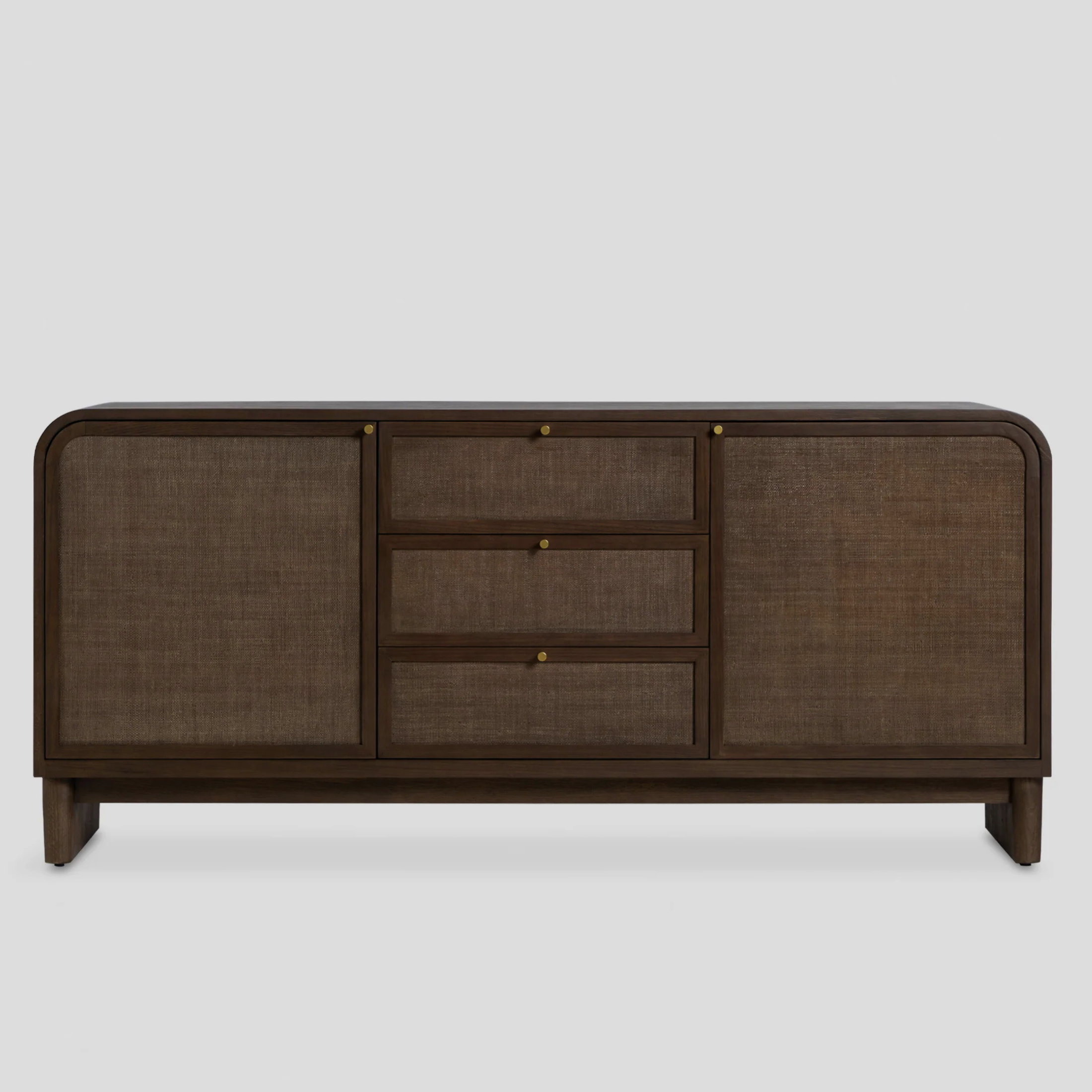 Caligo Cane Sideboard – Dark Walnut Elegance