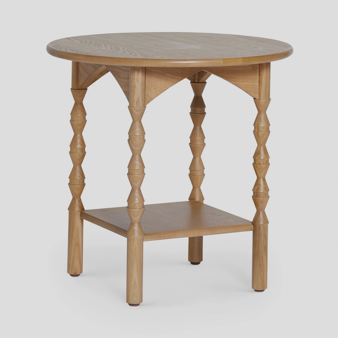 TALORA End Table – Sculpted Silhouette in Natural Wood