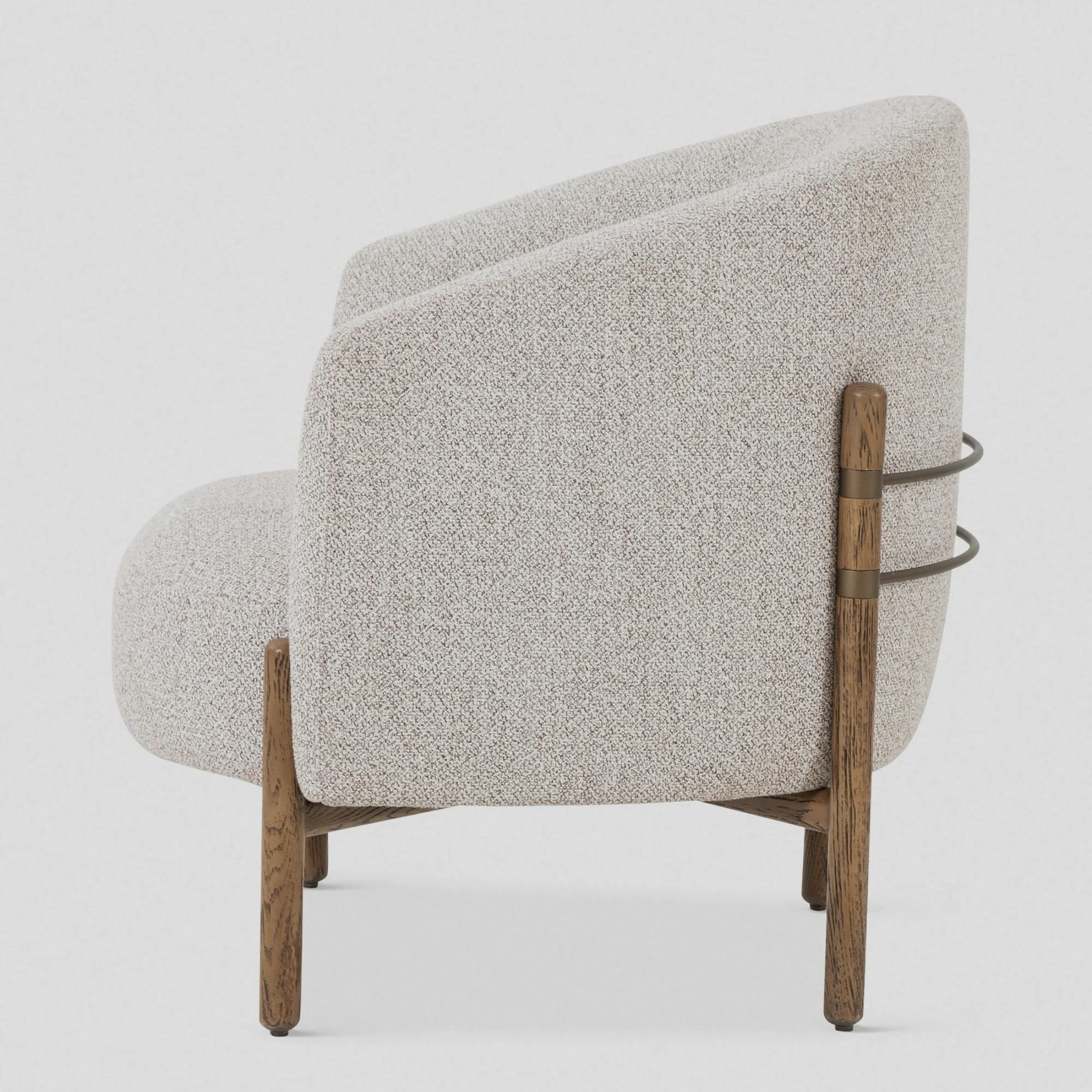 MIRA Curved Lounge Chair – Sculpted Calm in Pebble Weave