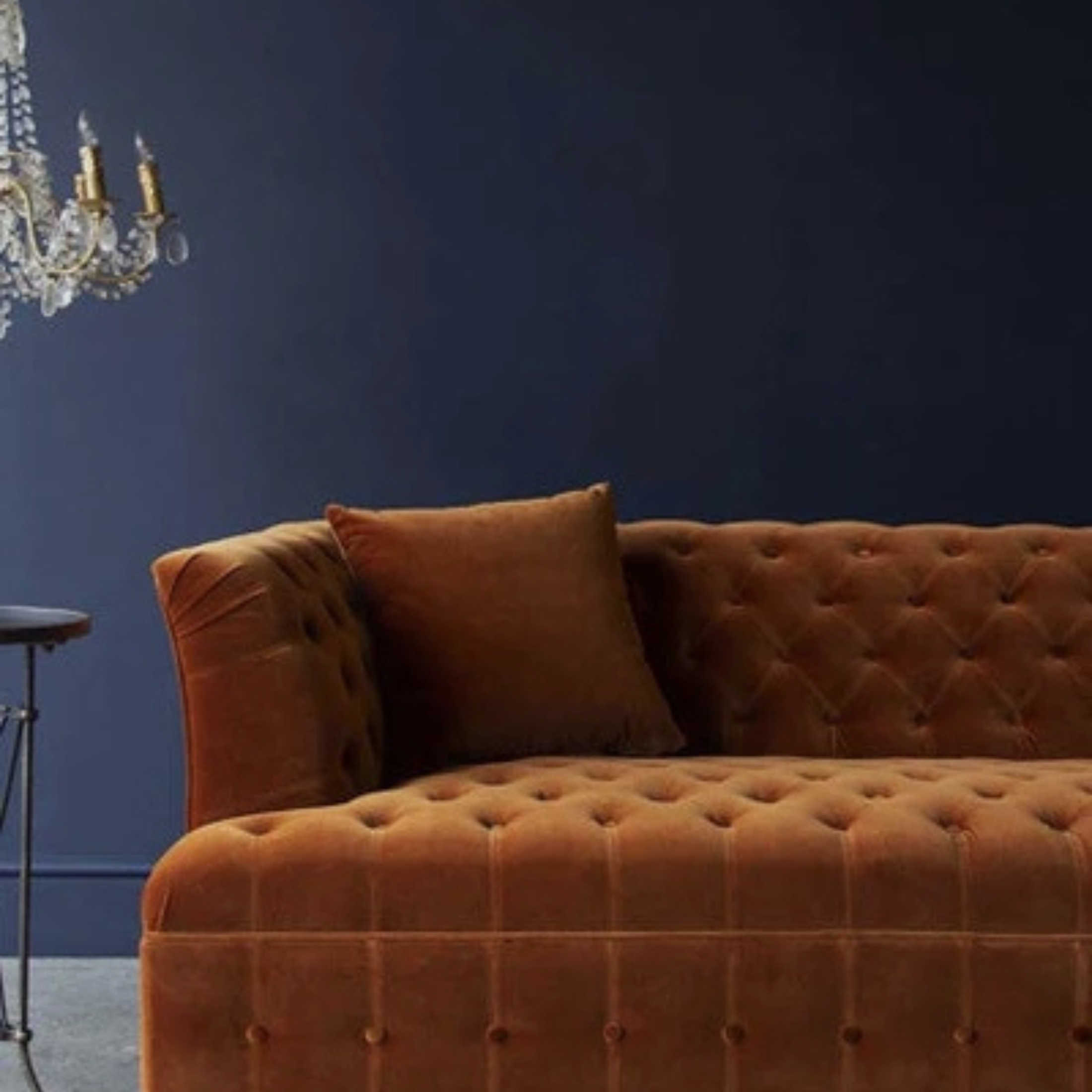 SIENA Tufted Velvet Sofa – Luxe Drama in Burnt Sienna