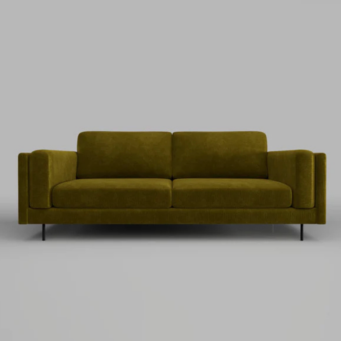 RYDER Corduroy Sofa – Modern Minimalism in Olive Grove