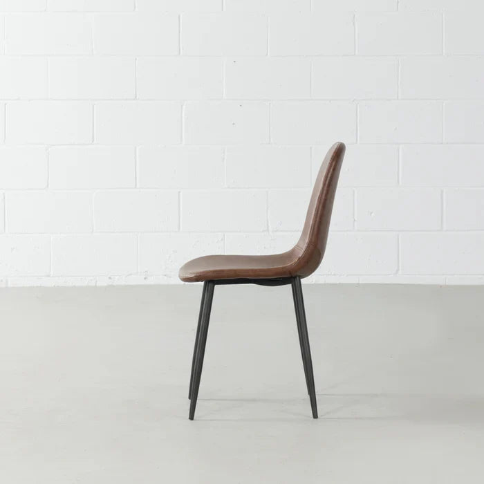 Milan Dining Chair – Brown Vintage Vegan Leather