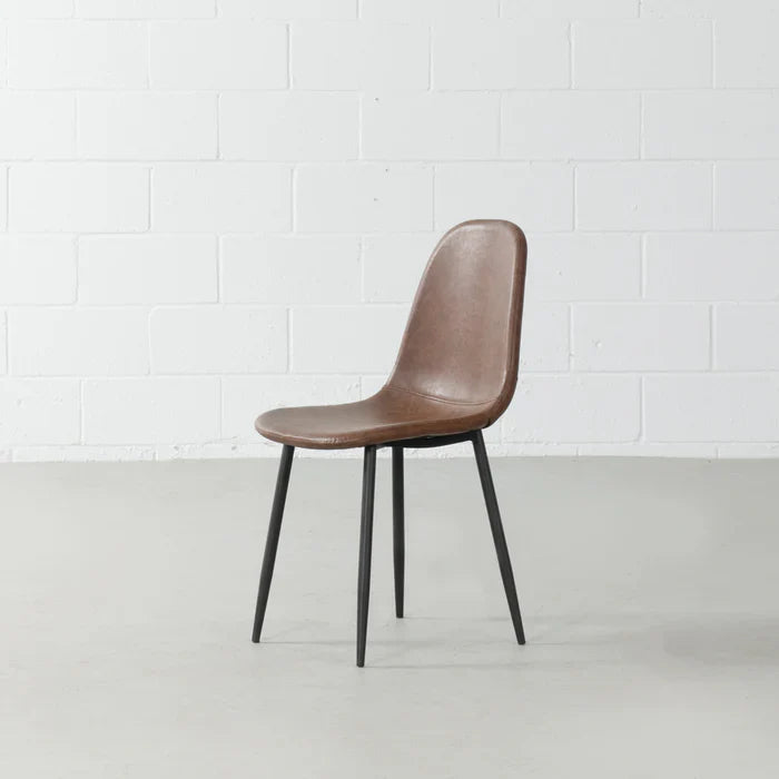 Milan Dining Chair – Brown Vintage Vegan Leather