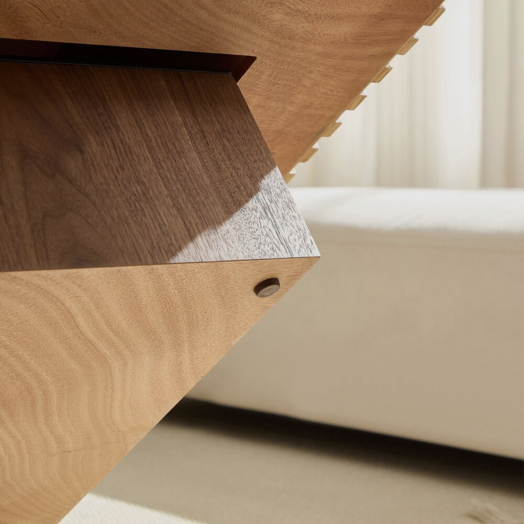 Rivo Coffee Table – Sculpted Boldness in Walnut