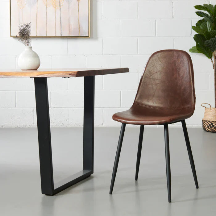 Milan Dining Chair – Brown Vintage Vegan Leather