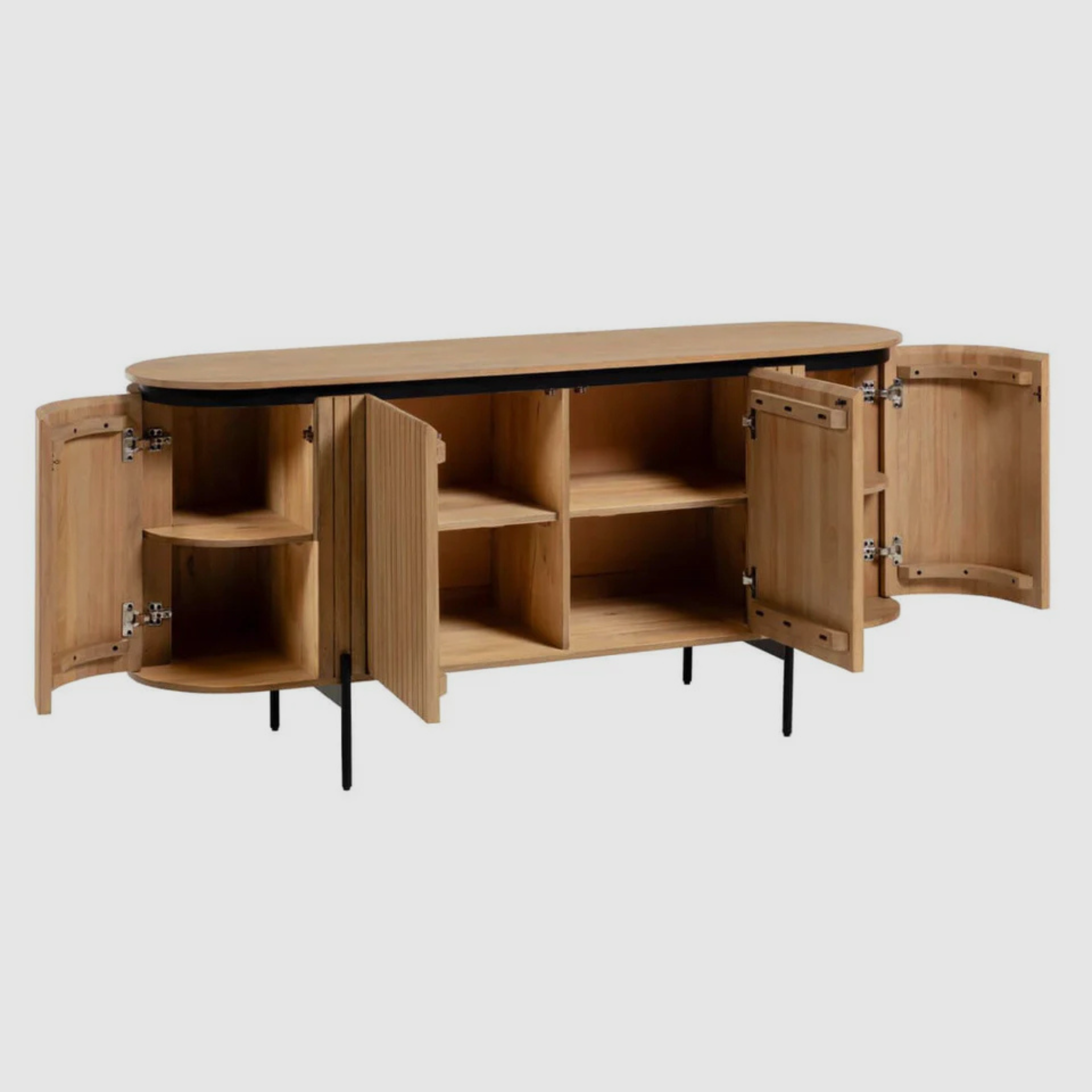 ORIEL Sideboard – Vertical Slat Elegance in Natural Oak