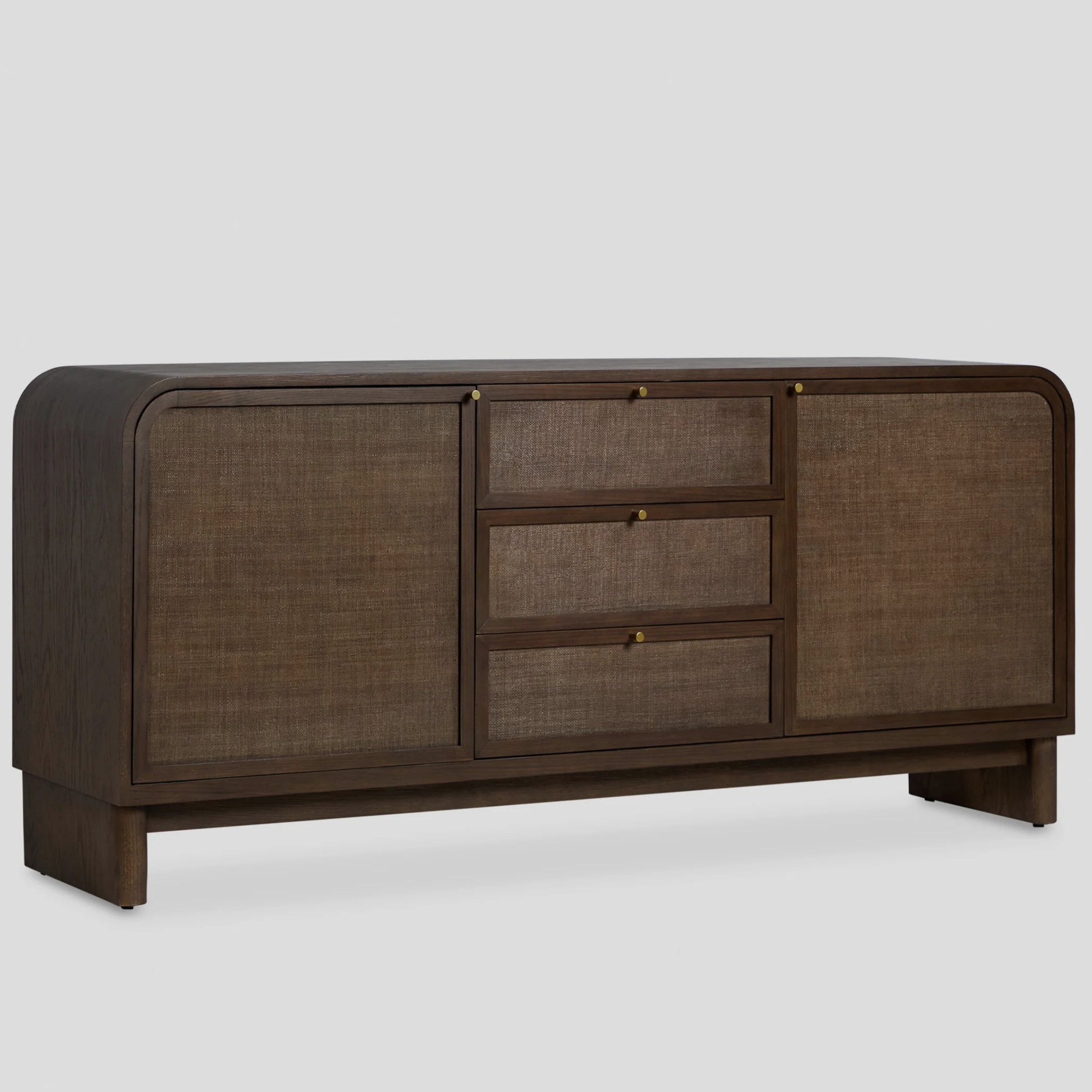 Caligo Cane Sideboard – Dark Walnut Elegance