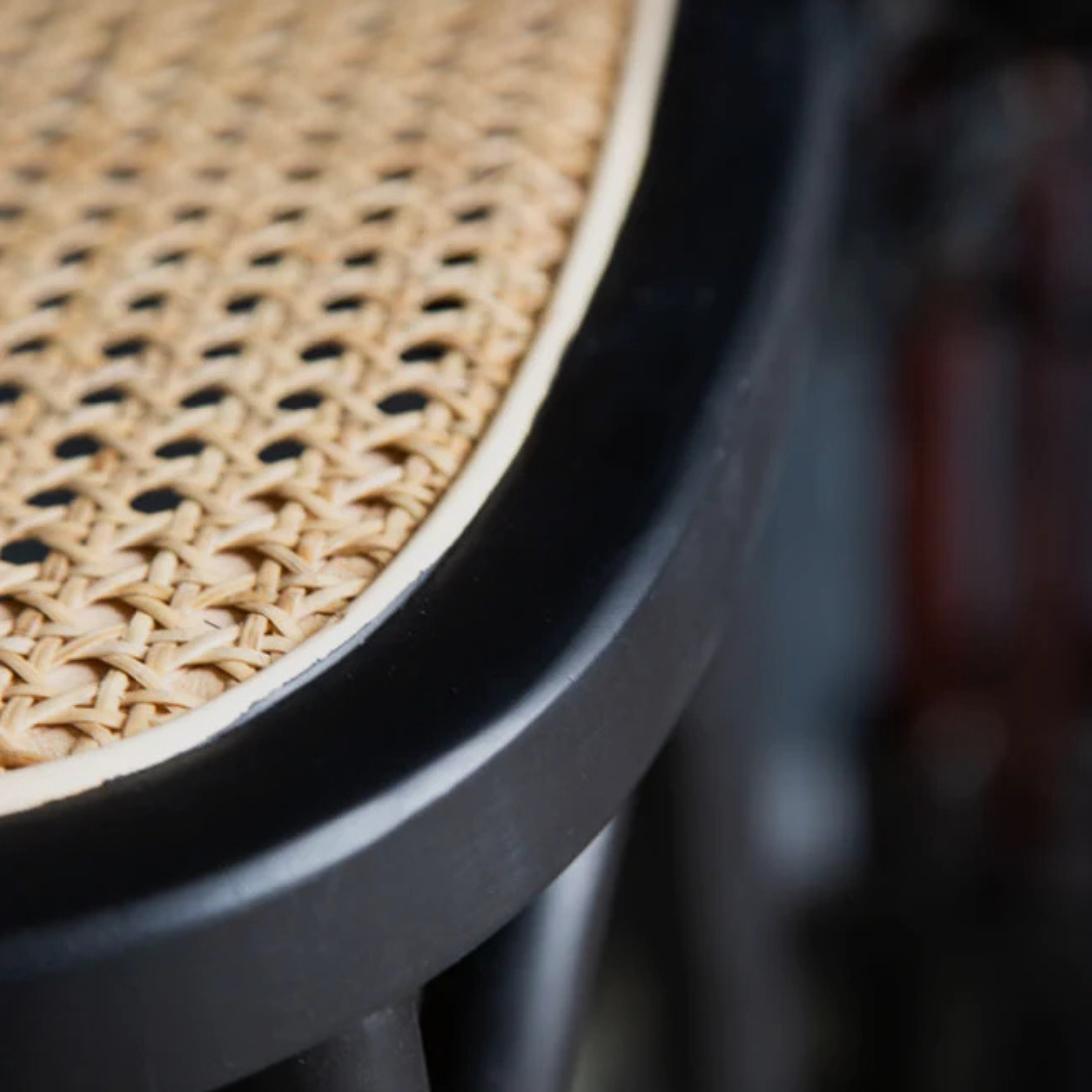 ARLO Bar Stool – Classic Cane in Black and Natural