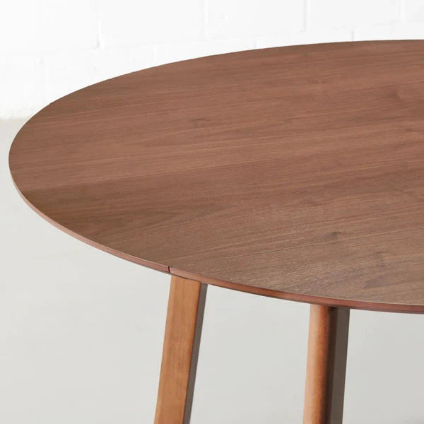 Verra Walnut Drop-Leaf Dining Table – Compact Elegance, Effortless Expansion