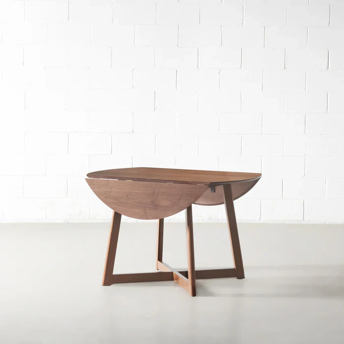 Verra Walnut Drop-Leaf Dining Table – Compact Elegance, Effortless Expansion