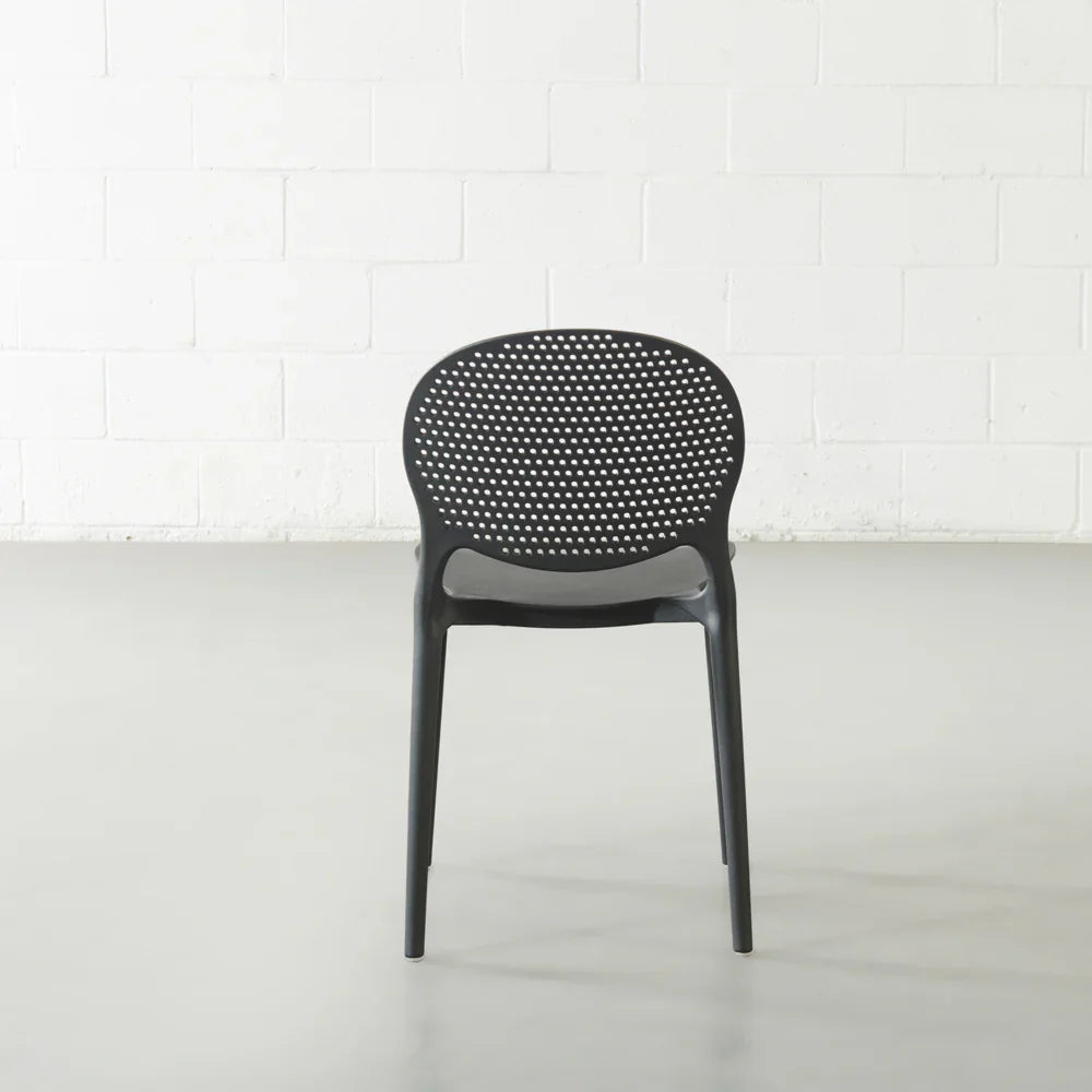 Polka Stackable Dining Chair – UV-Resistant Black Plastic
