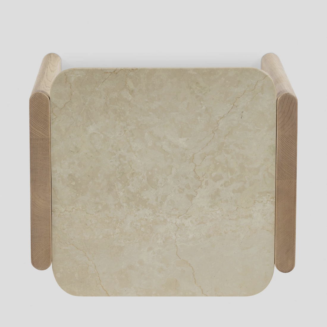 VISO End Table – Curved Minimalism in Wood & Stone
