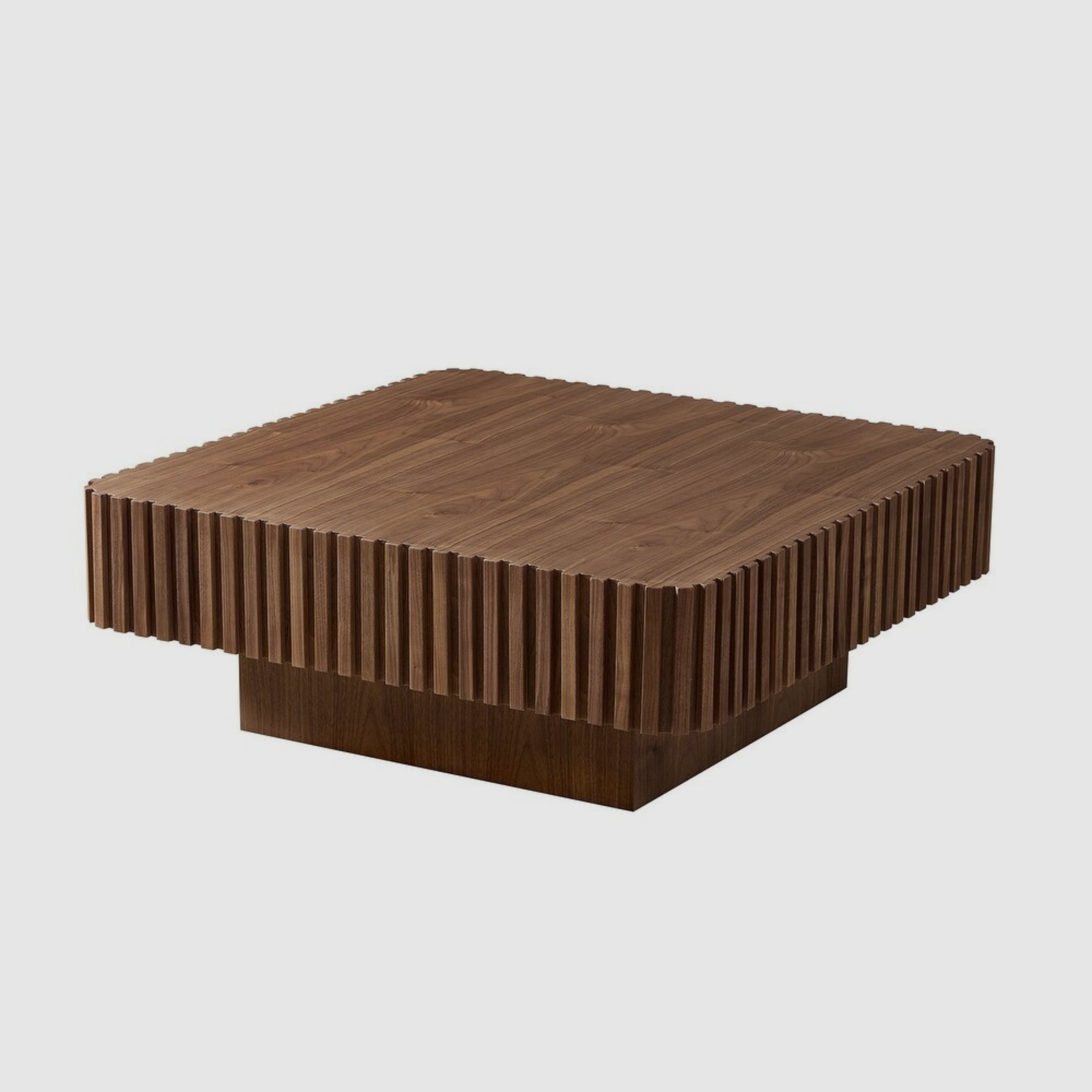 Rivo Coffee Table – Sculpted Boldness in Walnut