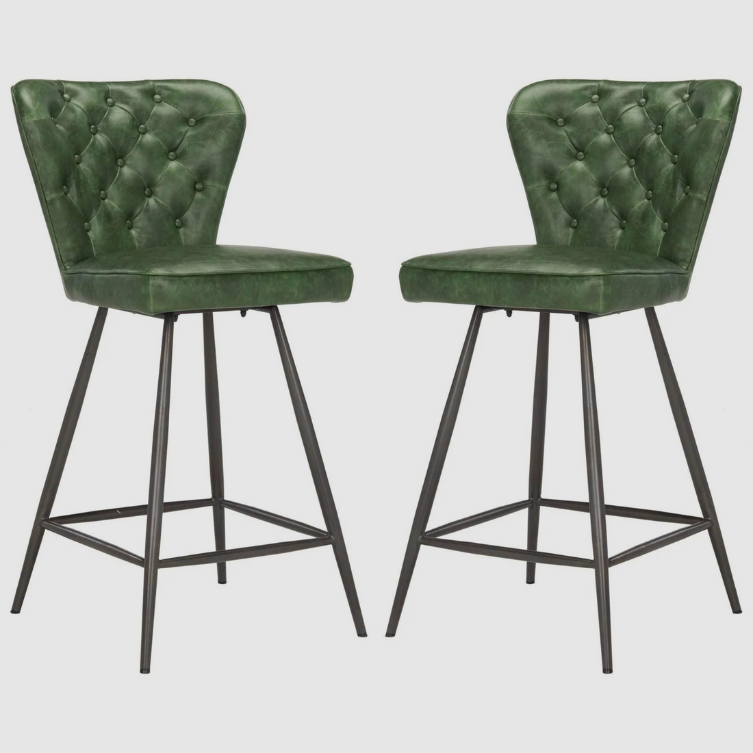 VELDA Bar Stool – Vintage Leather Meets Industrial Poise