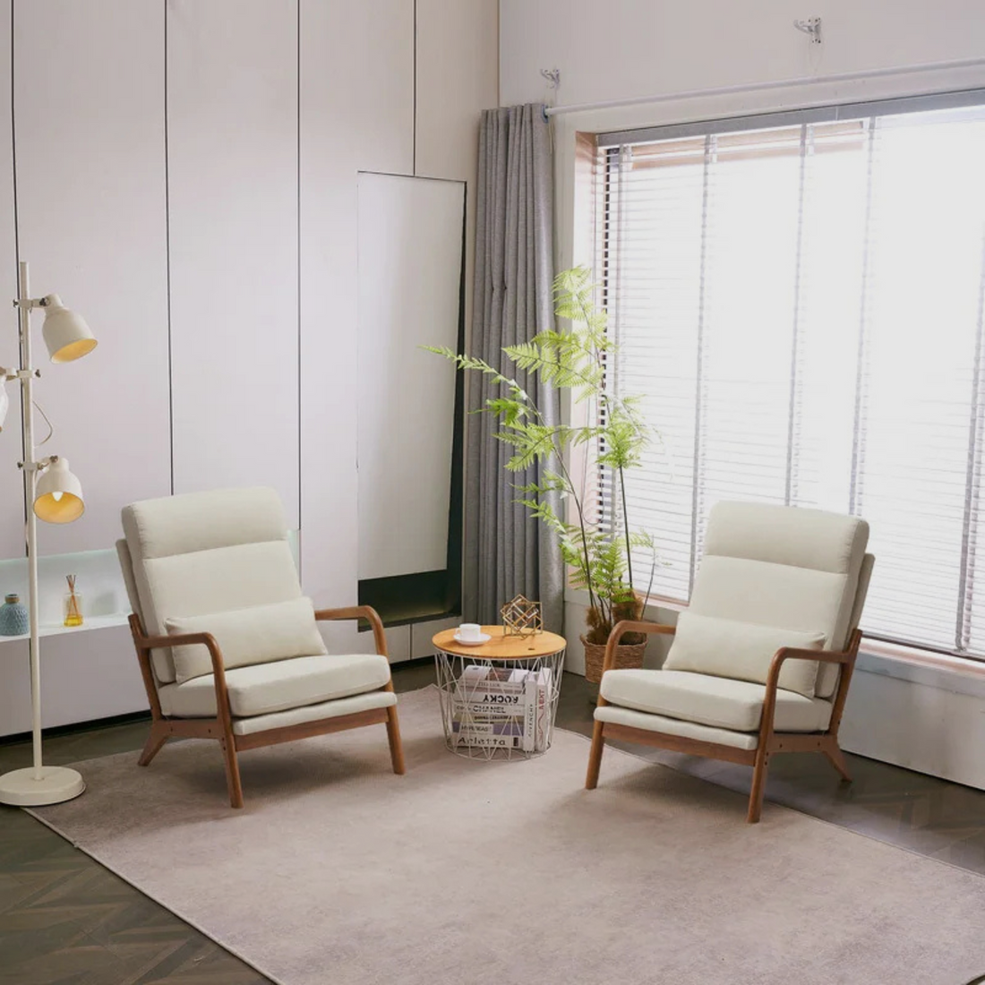 SOMA – Lounge Chair in Natural Oak & Ivory