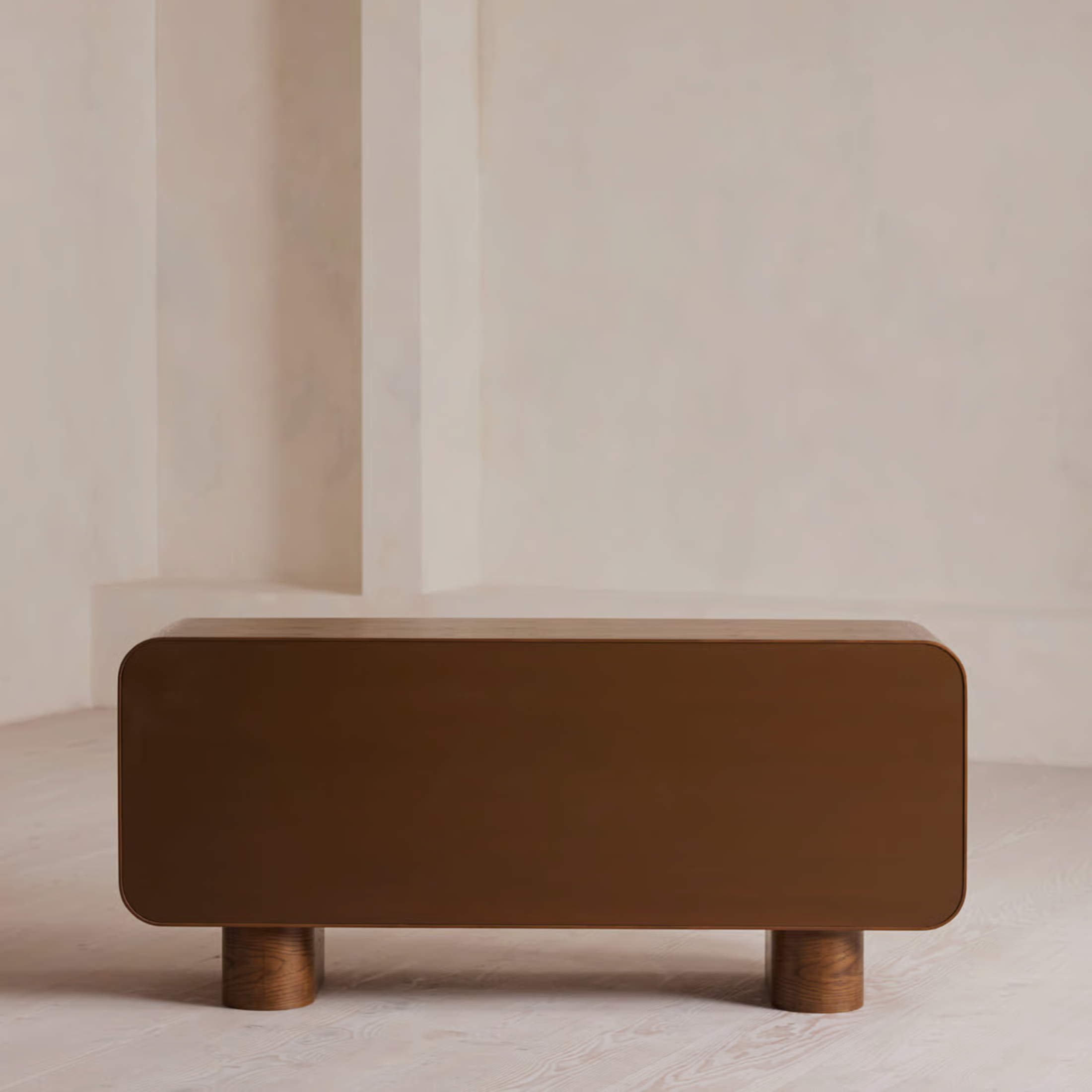 SORELLE Sideboard – Retro Curves in Walnut Elegance