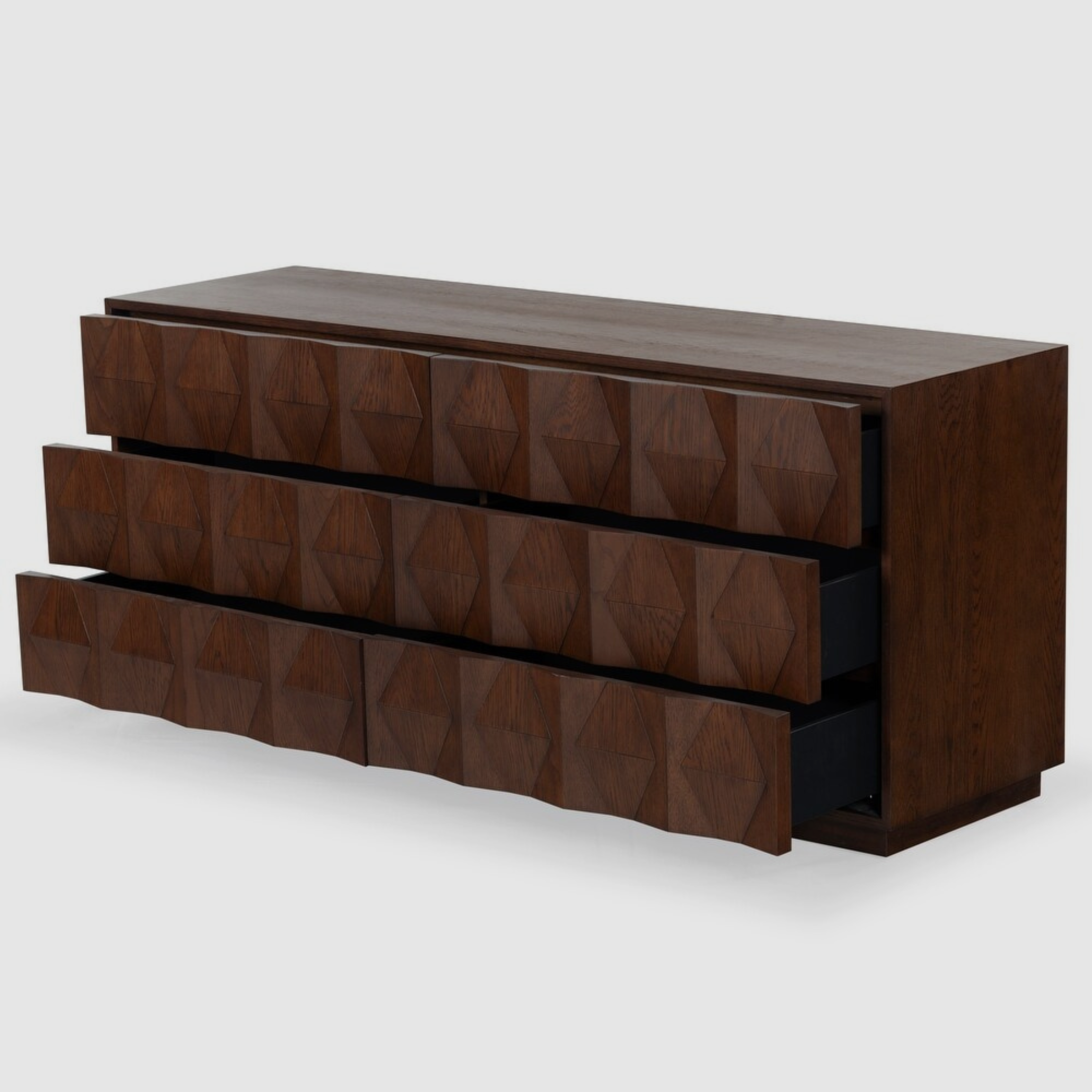 Eros Sideboard – Sculpted Symmetry in Bold Brown