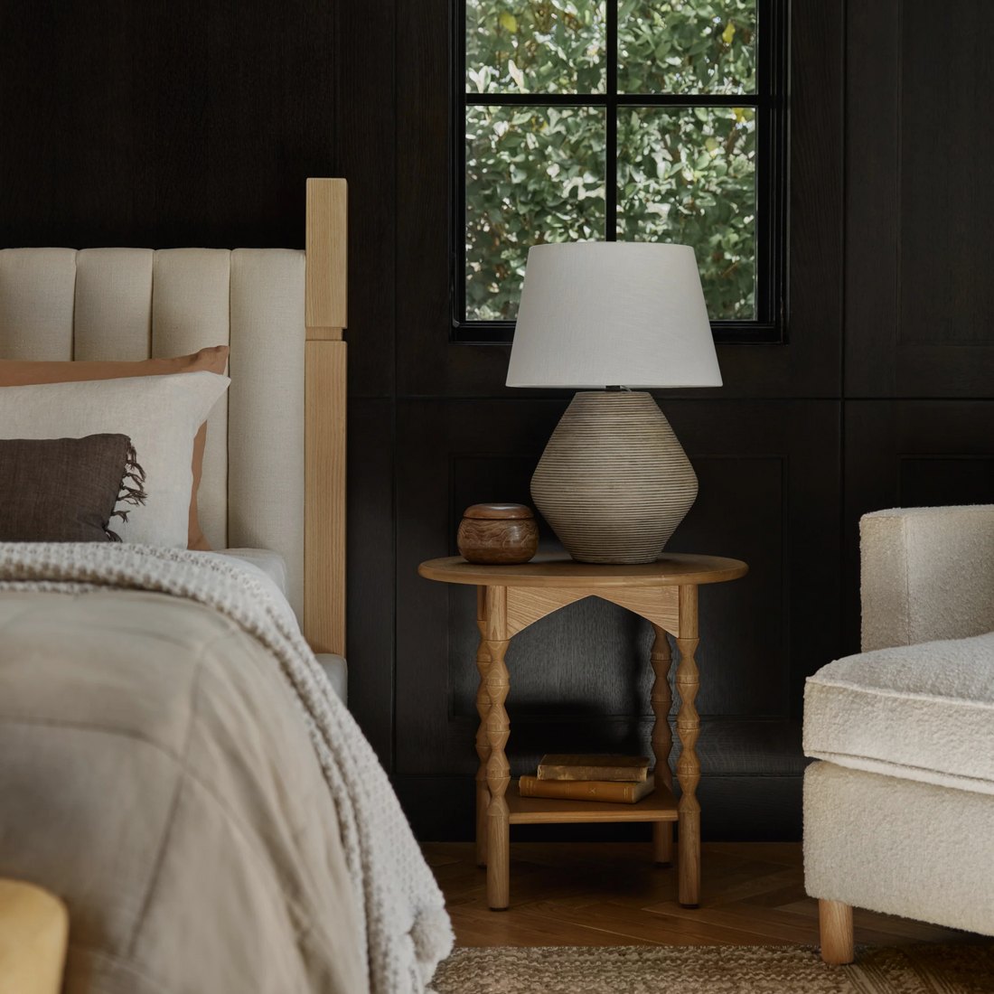 TALORA End Table – Sculpted Silhouette in Natural Wood