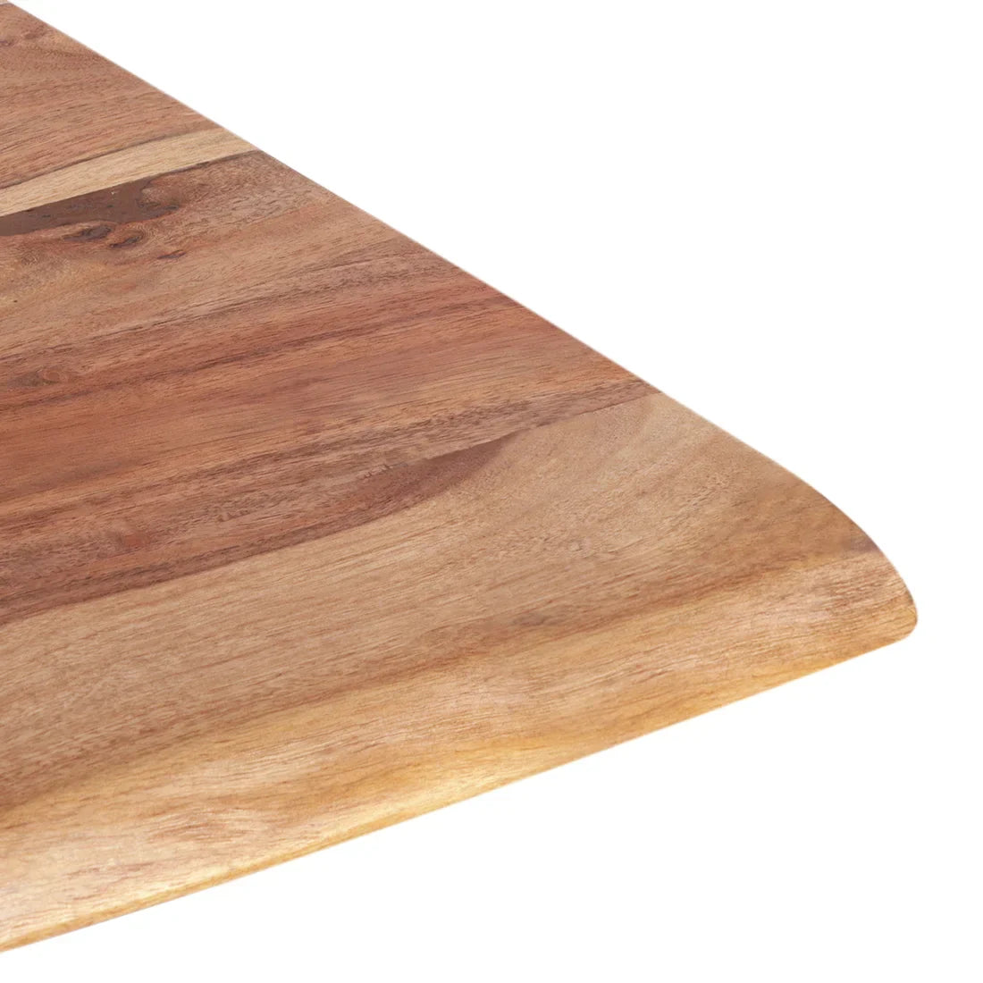 Sierra Acacia Live Edge Dining Table – Natural Grain with X-Leg Boldness