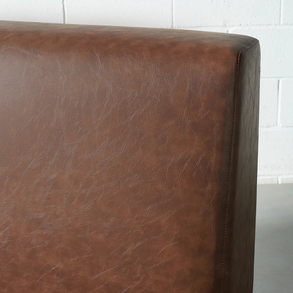 HARPER – Brown Vegan Leather Lift-Up Storage Platform Bed