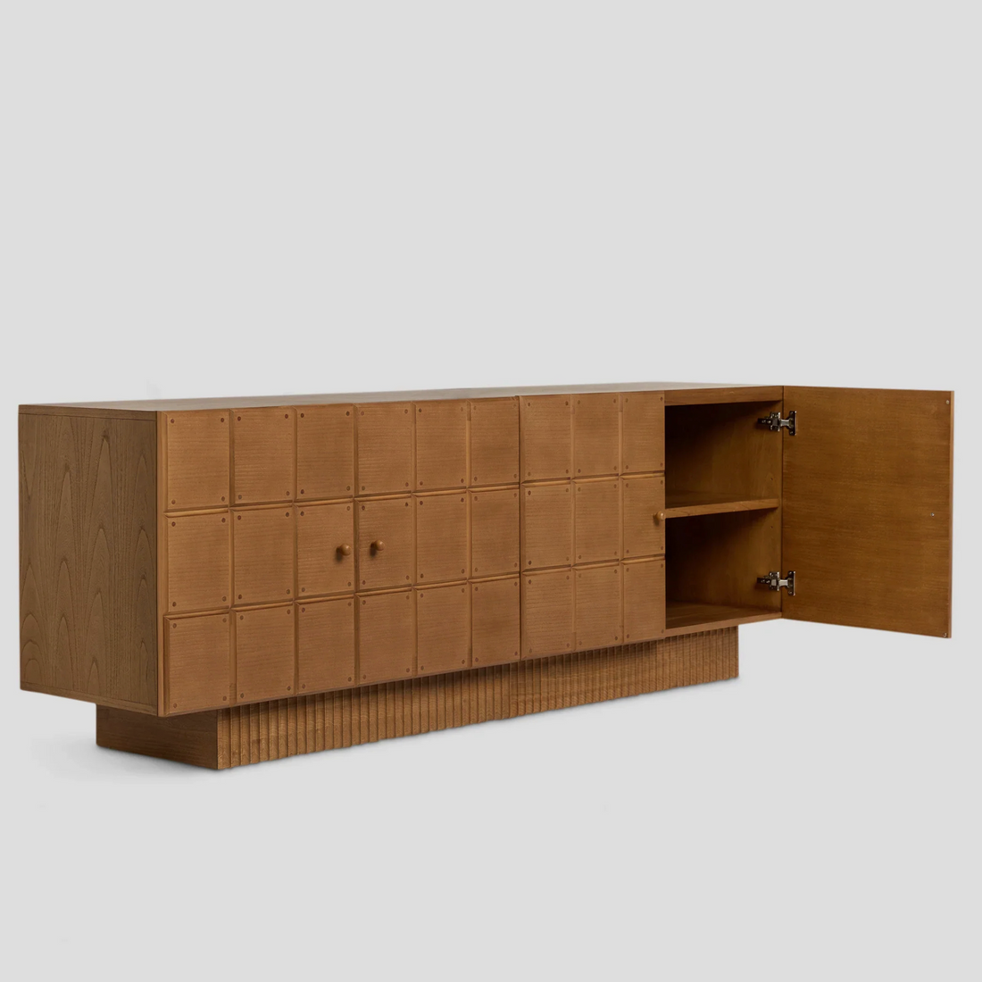 Bront Grid Sideboard – Structured Beauty in Oak