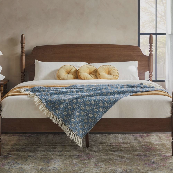 Avira Turnpost Bed – Vintage Walnut