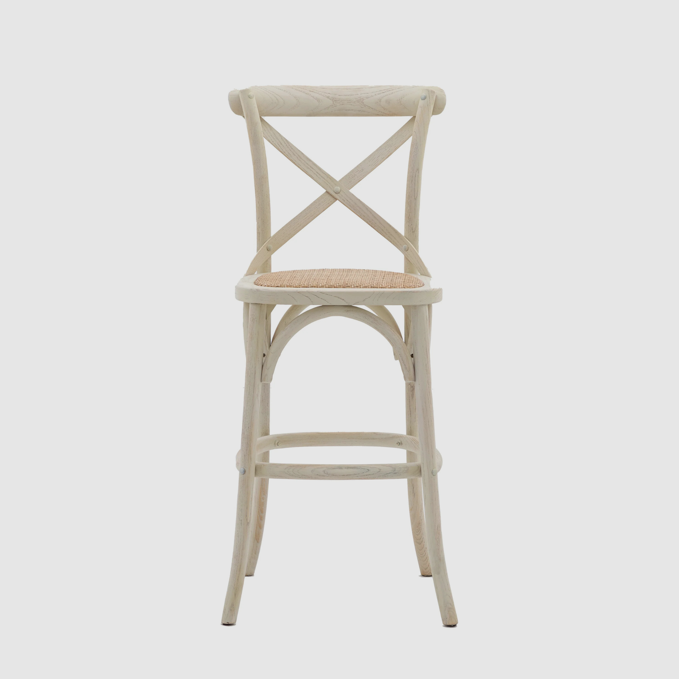 ELDRIDGE Bar Stool – Rustic Grace in Whitewashed Wood