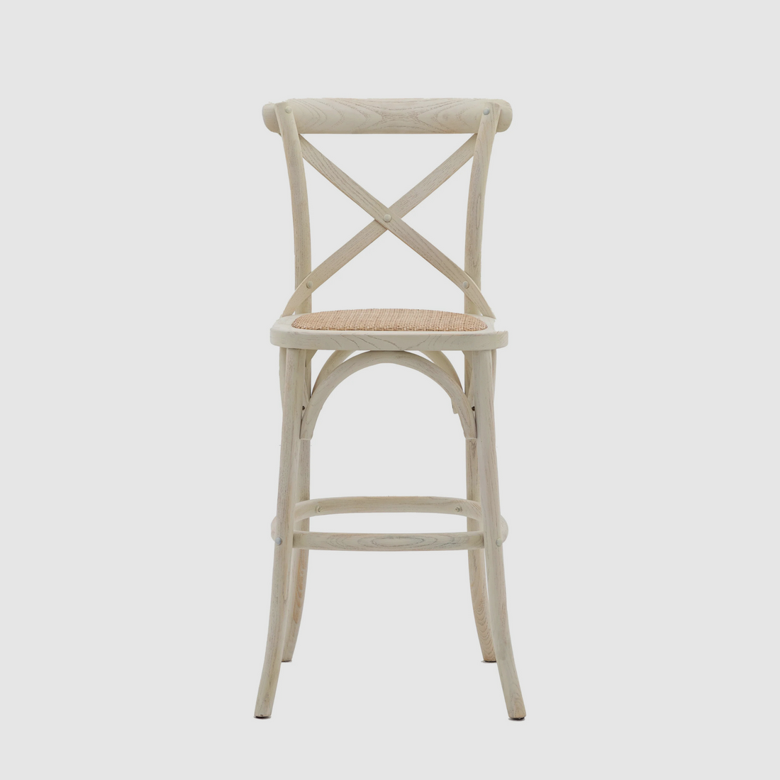ELDRIDGE Bar Stool – Rustic Grace in Whitewashed Wood