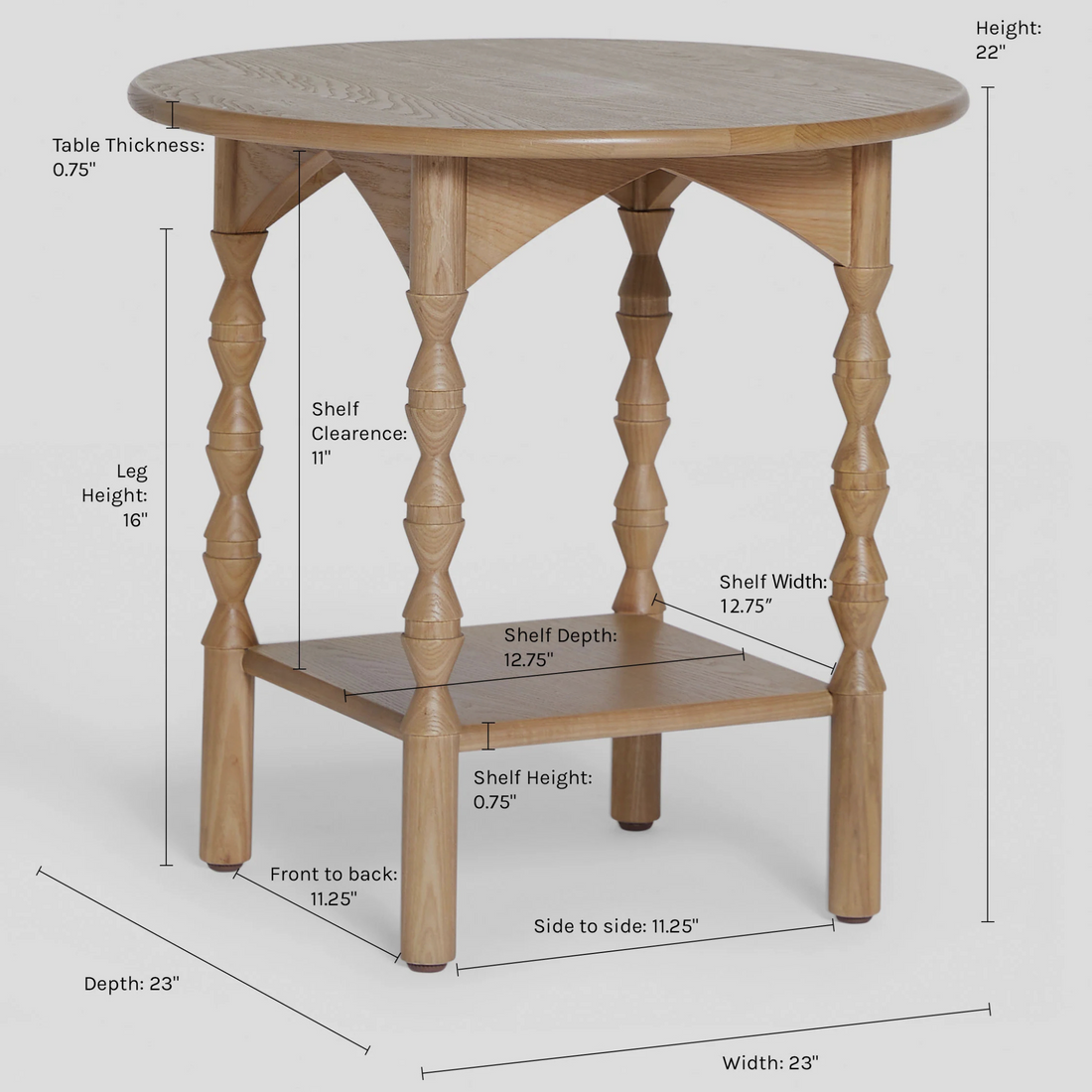 TALORA End Table – Sculpted Silhouette in Natural Wood