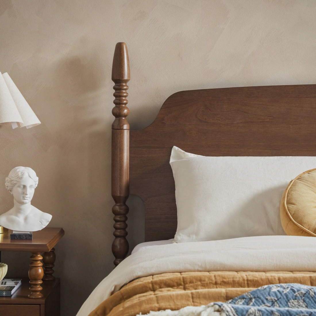 Avira Turnpost Bed – Vintage Walnut