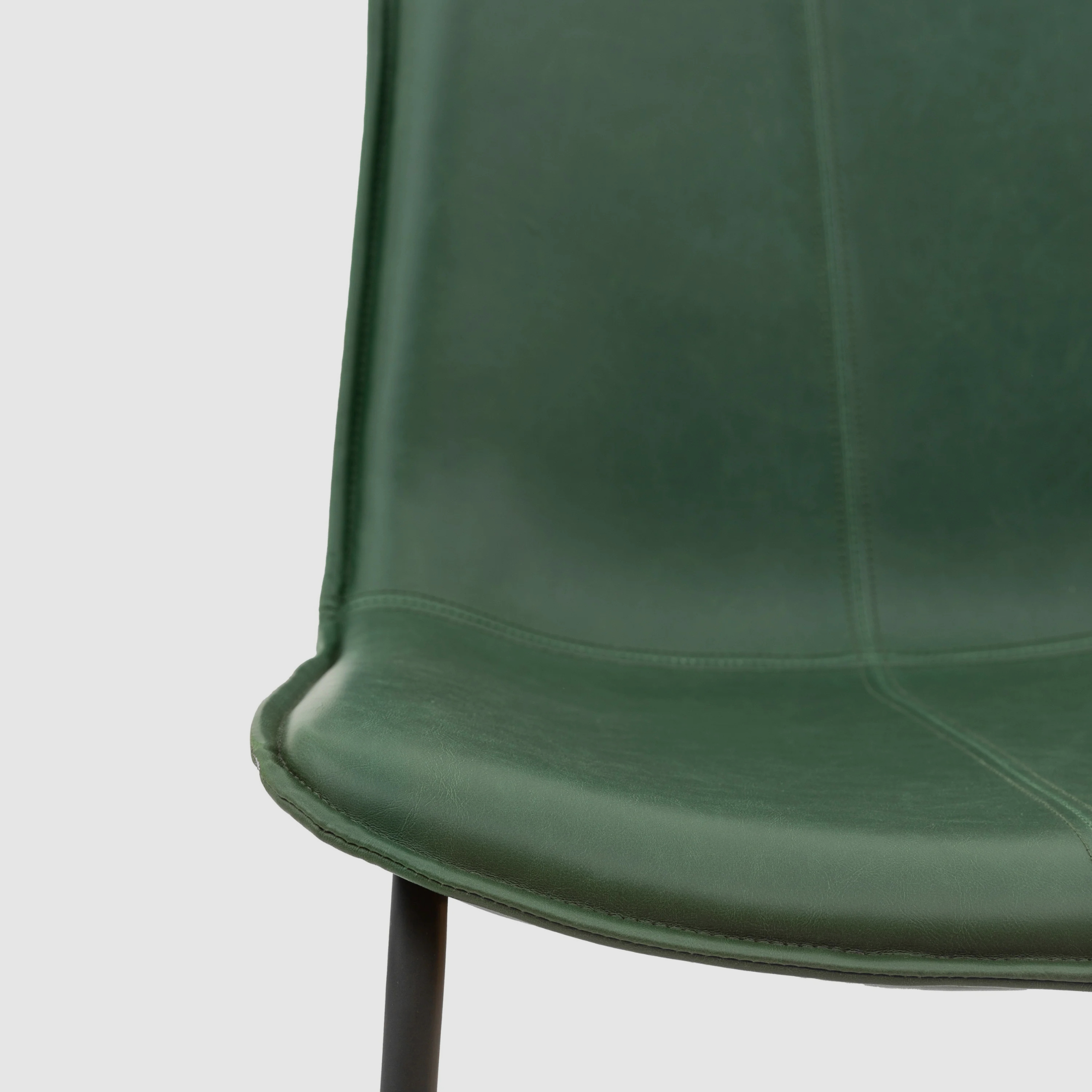 LENNON Bar Stool – Sculpted Simplicity in Forest Green Leather