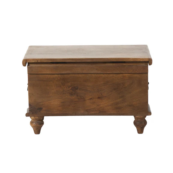 Elora Small Hand-Carved Wooden Trunk