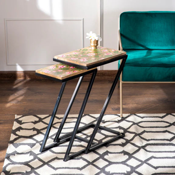 Ziva Hand-Painted Nesting Tables (Set of 2)