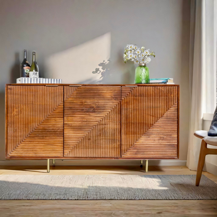 Zayn Fluted Wooden Sideboard